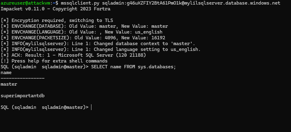 SQL server impacket