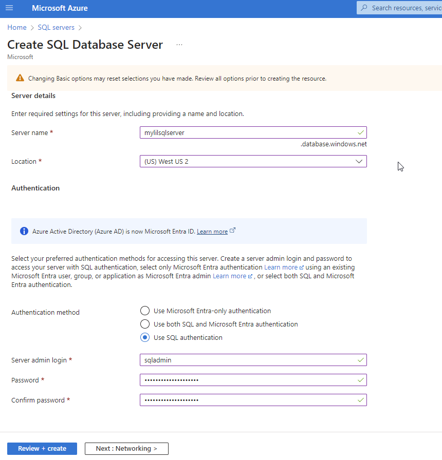 SQL Authentication